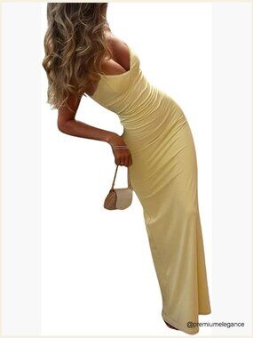 Women's Mesh V-Neck Bodycon Maxi Dress Spaghetti Strap Summer Cocktail